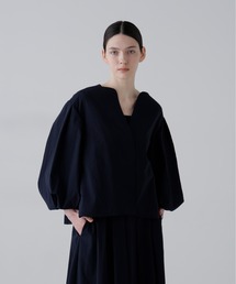 ADORE|アドーアのノーカラージャケット(ブルー・ネイビー/青色系 ADORE|アドーアのノーカラージャケット(ブルー・ネイビー/青色系
