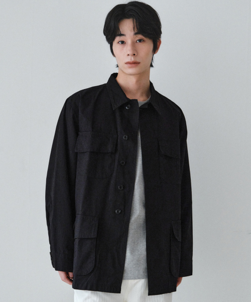 WEDNESDAY OASIS(ウェンズデーオアシス)の「フレンチワークサファリジャケット_BLACK(WC25-SH02)(その他アウター・メンズ・ブラック・FREE)」の3枚目の写真