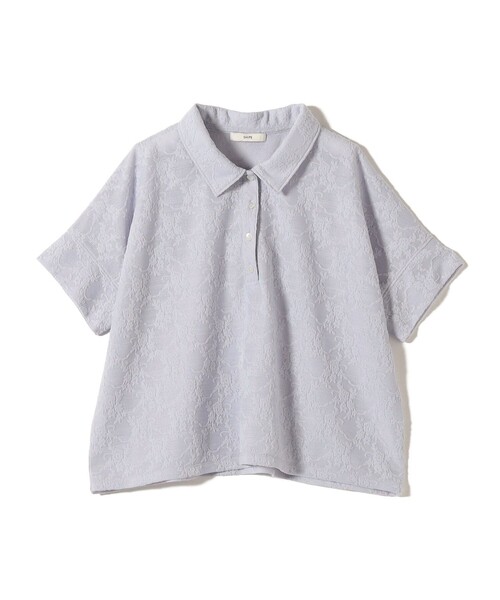 SHIPS(シップス)の「【WEB限定】〈手洗い可能〉シアー ジャカード ポロ 襟 ショート スリーブ プルオーバー(Tシャツ/カットソー・レディース・ライトブルー/ブラック/オフホワイト・ONE SIZE)」の13枚目の写真