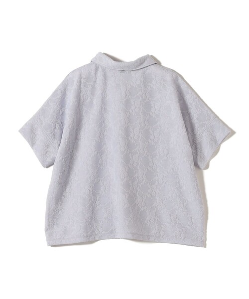 SHIPS(シップス)の「【WEB限定】〈手洗い可能〉シアー ジャカード ポロ 襟 ショート スリーブ プルオーバー(Tシャツ/カットソー・レディース・ライトブルー/ブラック/オフホワイト・ONE SIZE)」の12枚目の写真