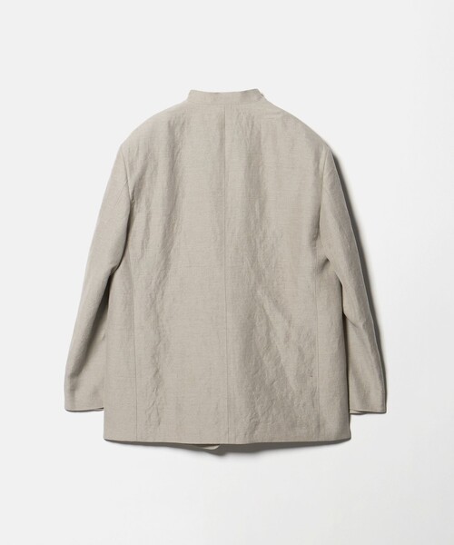 6（ロク）の「＜6(ROKU)＞麻ブレンド ノーカラー ジャケット（テーラードジャケット・レディース・ベージュ/ブラック・38/36）」の10枚目の写真