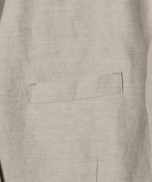 6（ロク）の「＜6(ROKU)＞麻ブレンド ノーカラー ジャケット（テーラードジャケット・レディース・ベージュ/ブラック・38/36）」の14枚目の写真