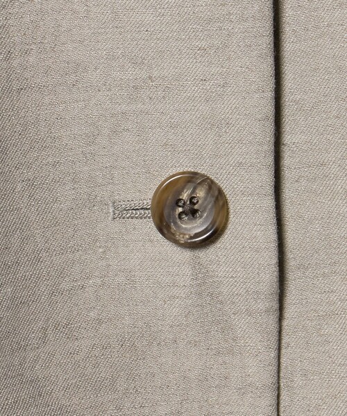 6（ロク）の「＜6(ROKU)＞麻ブレンド ノーカラー ジャケット（テーラードジャケット・レディース・ベージュ/ブラック・38/36）」の15枚目の写真