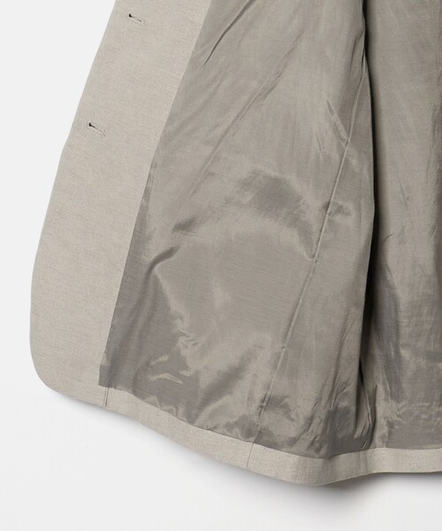 6（ロク）の「＜6(ROKU)＞麻ブレンド ノーカラー ジャケット（テーラードジャケット・レディース・ベージュ/ブラック・38/36）」の16枚目の写真
