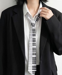 ammy.（エイミードット）の「【 ammy. / エイミードット 】 ピアノ 鍵盤＆楽譜 デザイン ネクタイ（ネクタイ）」