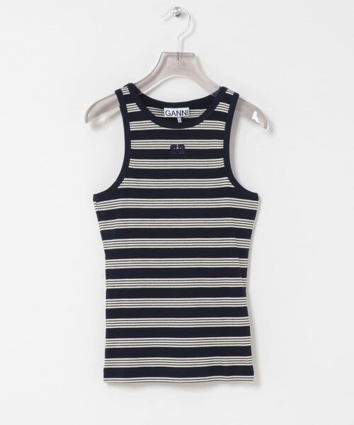 GANNI（ガニー）の「GANNI　SOFT COTTON RIB TANK TOP（タンクトップ・レディース・ピンク系その他/ブラウン系その他/ストライプ・SMALL）」の8枚目の写真