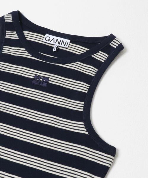 GANNI（ガニー）の「GANNI　SOFT COTTON RIB TANK TOP（タンクトップ・レディース・ピンク系その他/ブラウン系その他/ストライプ・SMALL）」の9枚目の写真
