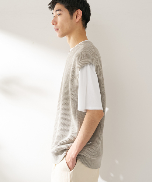 B.C STOCK（ベーセーストック）の「FORHUS ニットベストセット（ニット/セーター・メンズ・チャコールグレー/ネイビー・MEDIUM/LARGE）」の5枚目の写真