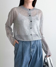 fredy emue | 刺繍入りシアーニットカーディガン(カーディガン/ボレロ)