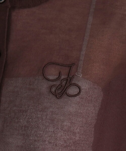 fredy emue(フレディエミュ)の「刺繍入りシアーニットカーディガン(カーディガン/ボレロ・レディース・グレー/オフホワイト/ブラウン/オレンジ・38)」の13枚目の写真