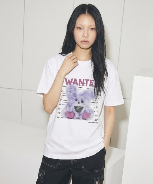 MAHAGRID(マハグリッド)の「『mahagrid/マハグリッド』WANTED BAD DOLLY TEE/ウォンテッド バッドドリー Tシャツ(Tシャツ/カットソー・レディース・ホワイト/ブラック・XS)」の3枚目の写真