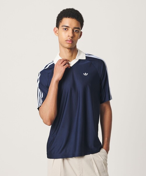 adidas Originals(アディダスオリジナルス)の「【別注】<adidas Originals>フットボール ジャージ トップス(Tシャツ/カットソー・メンズ・ダークグレー/ネイビー・XXL/M/L/XL)」の2枚目の写真