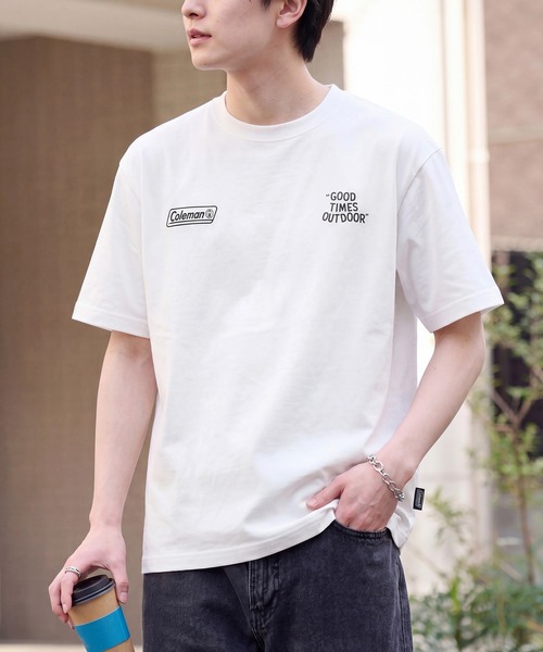 COLEMAN(コールマン)の「【Coleman】GOOD TIMES OUTDOOR コールマンTEE(Tシャツ/カットソー・レディース・ホワイト/グリーン/ピンク/ダークブラウン/ブラック・S/M/L/XL)」の2枚目の写真