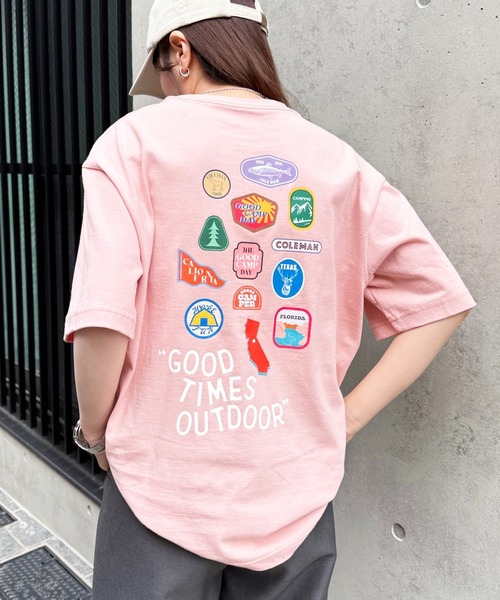 COLEMAN(コールマン)の「【Coleman】GOOD TIMES OUTDOOR コールマンTEE(Tシャツ/カットソー・レディース・ホワイト/グリーン/ピンク/ダークブラウン/ブラック・S/M/L/XL)」の5枚目の写真