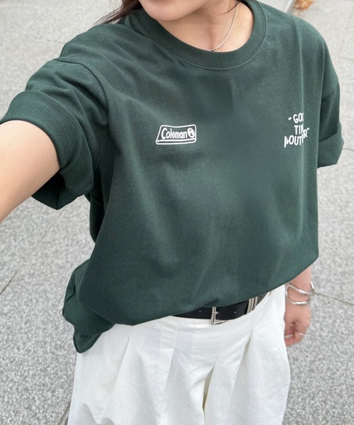 COLEMAN(コールマン)の「【Coleman】GOOD TIMES OUTDOOR コールマンTEE(Tシャツ/カットソー・レディース・ホワイト/グリーン/ピンク/ダークブラウン/ブラック・S/M/L/XL)」の4枚目の写真