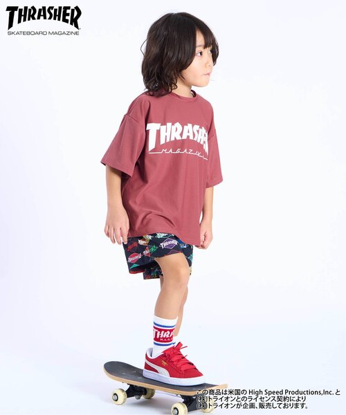 Ampersand（アンパサンド）の「THRASHER　水陸両用　ガラデルTシャツ（Tシャツ/カットソー・キッズ・チャコール/エンジ・140/130/120/110/100/90/80）」の5枚目の写真