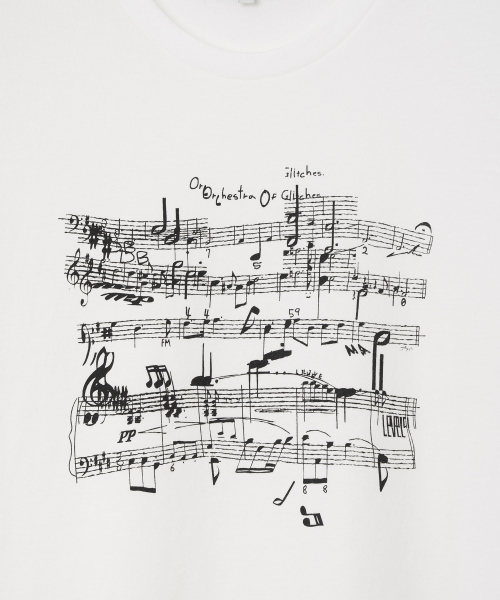 Millo Archive（ミロ アーカイブ）の「グリッチスコアTシャツ[ホワイト]（Tシャツ/カットソー・メンズ・その他・MEDIUM/LARGE/X-LARGE）」の3枚目の写真