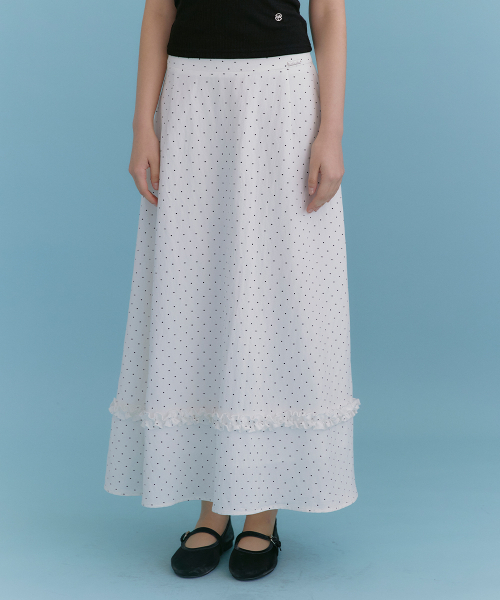 MICANE(ミケーネ)の「インラドットフリルフレアスカート(スカート・レディース・アイボリー・SMALL/MEDIUM/LARGE/X-LARGE/XX-LARGE/X-SMALL)」の1枚目の写真