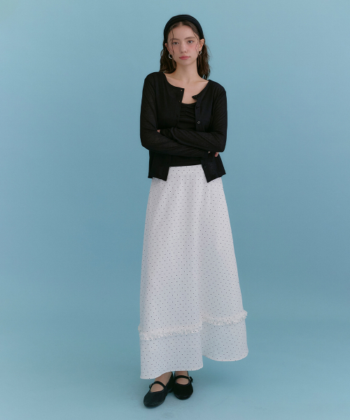 MICANE(ミケーネ)の「インラドットフリルフレアスカート(スカート・レディース・アイボリー・SMALL/MEDIUM/LARGE/X-LARGE/XX-LARGE/X-SMALL)」の4枚目の写真
