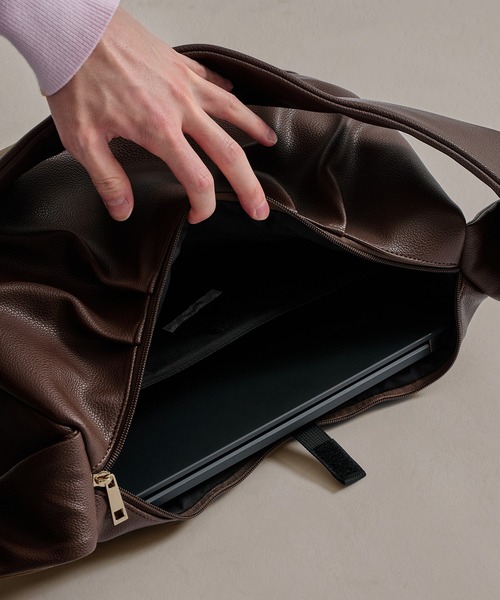 epnok（エプノック）の「【A4/PC収納可】多機能ビッグショルダーバッグ（ショルダーバッグ・メンズ・ブラウン/ブラック・ONE SIZE）」の19枚目の写真