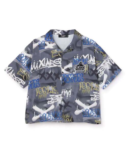 XLARGE KIDS（エクストララージキッズ）の「スプレーアート総柄半袖シャツ（シャツ/ブラウス・キッズ・グレー/イエロー・90cm/140cm/130cm/120cm/110cm/100cm）」の6枚目の写真