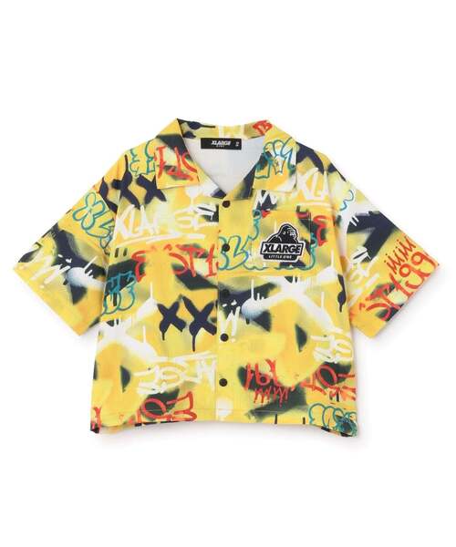 XLARGE KIDS（エクストララージキッズ）の「スプレーアート総柄半袖シャツ（シャツ/ブラウス・キッズ・グレー/イエロー・90cm/140cm/130cm/120cm/110cm/100cm）」の7枚目の写真
