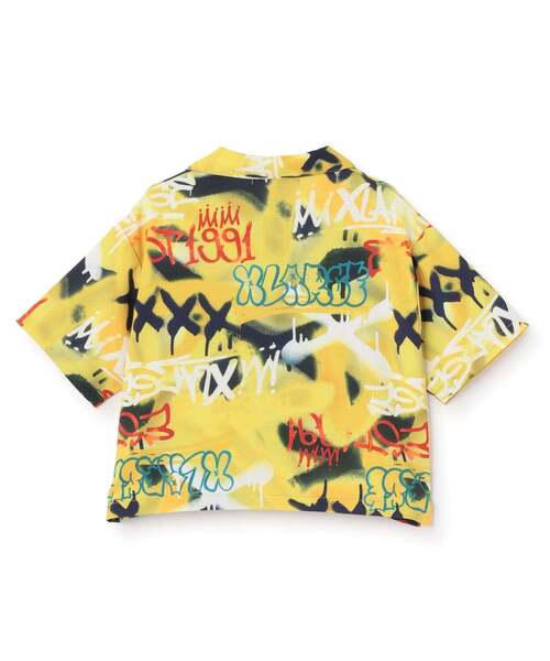 XLARGE KIDS（エクストララージキッズ）の「スプレーアート総柄半袖シャツ（シャツ/ブラウス・キッズ・グレー/イエロー・90cm/140cm/130cm/120cm/110cm/100cm）」の8枚目の写真
