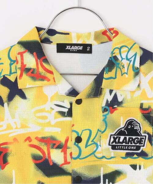 XLARGE KIDS（エクストララージキッズ）の「スプレーアート総柄半袖シャツ（シャツ/ブラウス・キッズ・グレー/イエロー・90cm/140cm/130cm/120cm/110cm/100cm）」の9枚目の写真