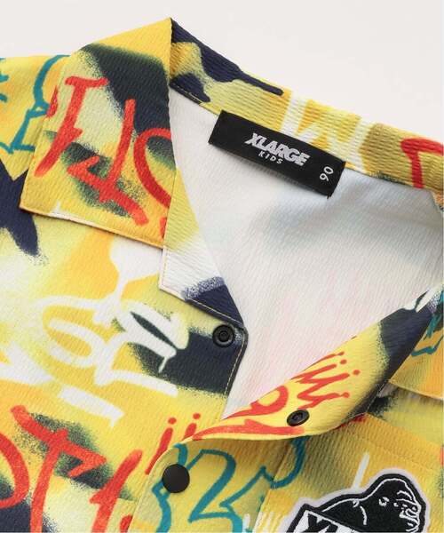 XLARGE KIDS（エクストララージキッズ）の「スプレーアート総柄半袖シャツ（シャツ/ブラウス・キッズ・グレー/イエロー・90cm/140cm/130cm/120cm/110cm/100cm）」の10枚目の写真