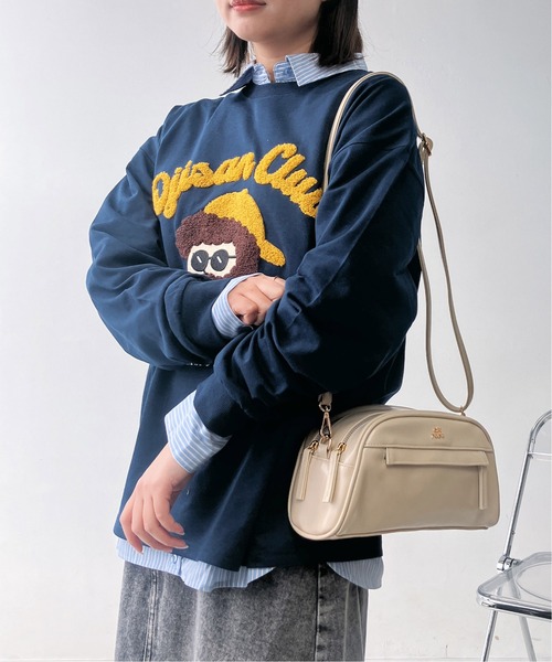 AS KNOW AS plus(アズノゥアズプラス)の「〇サガラ刺繍 キャラクターロンT【UNISEX ITEM】(Tシャツ/カットソー・レディース・チャコールグレー/ホワイト/ネイビー/オートミール・FREE)」の6枚目の写真