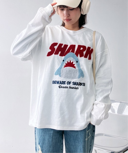 AS KNOW AS plus(アズノゥアズプラス)の「〇サガラ刺繍 キャラクターロンT【UNISEX ITEM】(Tシャツ/カットソー・レディース・チャコールグレー/ホワイト/ネイビー/オートミール・FREE)」の10枚目の写真