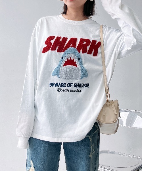AS KNOW AS plus(アズノゥアズプラス)の「〇サガラ刺繍 キャラクターロンT【UNISEX ITEM】(Tシャツ/カットソー・レディース・チャコールグレー/ホワイト/ネイビー/オートミール・FREE)」の12枚目の写真