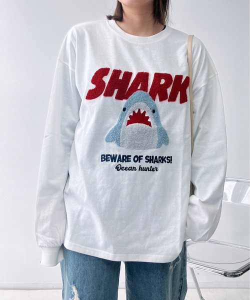 AS KNOW AS plus(アズノゥアズプラス)の「〇サガラ刺繍 キャラクターロンT【UNISEX ITEM】(Tシャツ/カットソー・レディース・チャコールグレー/ホワイト/ネイビー/オートミール・FREE)」の13枚目の写真
