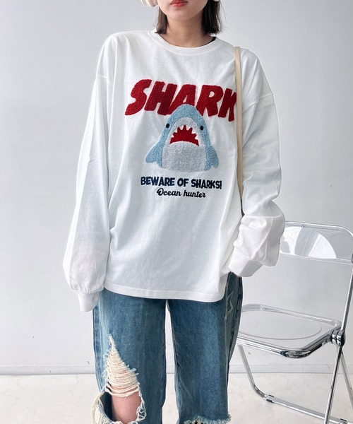 AS KNOW AS plus(アズノゥアズプラス)の「〇サガラ刺繍 キャラクターロンT【UNISEX ITEM】(Tシャツ/カットソー・レディース・チャコールグレー/ホワイト/ネイビー/オートミール・FREE)」の14枚目の写真