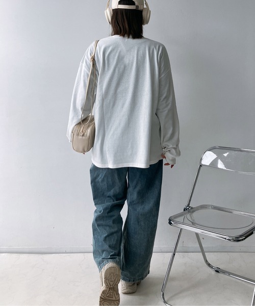 AS KNOW AS plus(アズノゥアズプラス)の「〇サガラ刺繍 キャラクターロンT【UNISEX ITEM】(Tシャツ/カットソー・レディース・チャコールグレー/ホワイト/ネイビー/オートミール・FREE)」の17枚目の写真