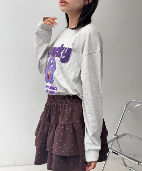 AS KNOW AS plus（アズノゥアズプラス）の「〇サガラ刺繍 キャラクターロンT【UNISEX ITEM】（Tシャツ/カットソー・レディース・チャコールグレー/ホワイト/ネイビー/オートミール/ホワイト系/グレー系/ネイビー系/アイボリー系・FREE）」の17枚目の写真