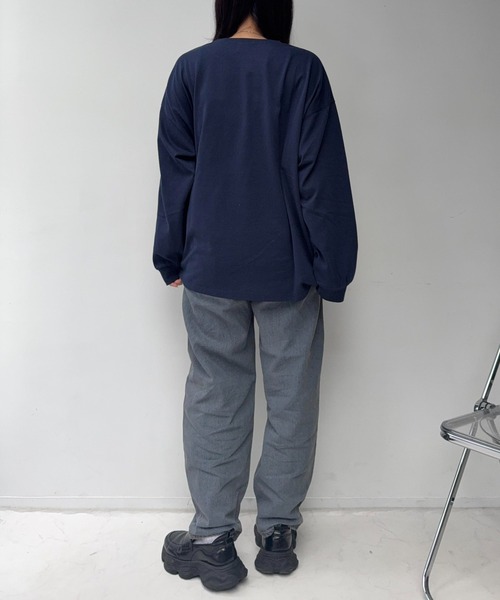 AS KNOW AS plus（アズノゥアズプラス）の「〇サガラ刺繍 キャラクターロンT【UNISEX ITEM】（Tシャツ/カットソー・レディース・チャコールグレー/ホワイト/ネイビー/オートミール/ホワイト系/グレー系/ネイビー系/アイボリー系・FREE）」の19枚目の写真