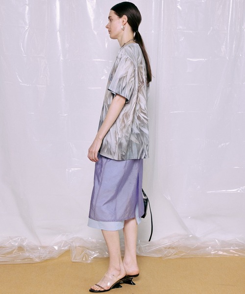 MAISON SPECIAL(メゾンスペシャル)の「Fabric Photo Over T-Shirt/ファブリックフォトオーバーTEE(Tシャツ/カットソー・レディース・オレンジ/グリーン/グレー・FREE)」の11枚目の写真