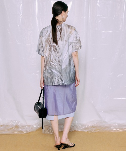 MAISON SPECIAL(メゾンスペシャル)の「Fabric Photo Over T-Shirt/ファブリックフォトオーバーTEE(Tシャツ/カットソー・レディース・オレンジ/グリーン/グレー・FREE)」の12枚目の写真