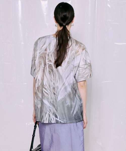 MAISON SPECIAL(メゾンスペシャル)の「Fabric Photo Over T-Shirt/ファブリックフォトオーバーTEE(Tシャツ/カットソー・レディース・オレンジ/グリーン/グレー・FREE)」の13枚目の写真
