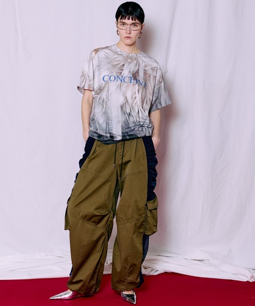 MAISON SPECIAL(メゾンスペシャル)の「Fabric Photo Over T-Shirt/ファブリックフォトオーバーTEE(Tシャツ/カットソー・レディース・オレンジ/グリーン/グレー・FREE)」の17枚目の写真