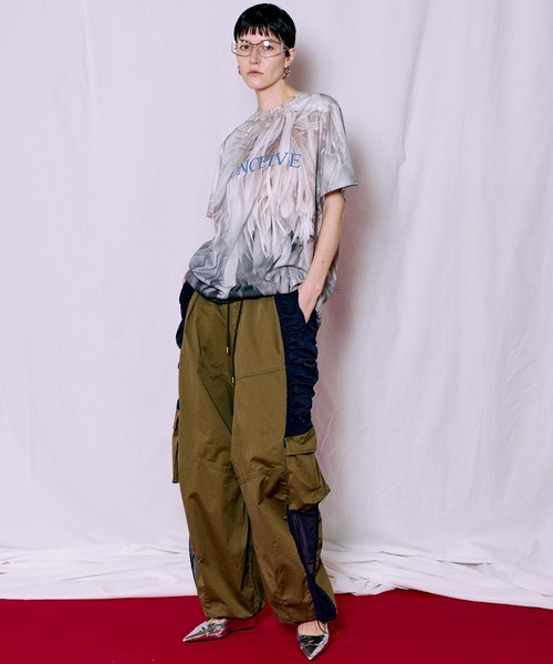 MAISON SPECIAL(メゾンスペシャル)の「Fabric Photo Over T-Shirt/ファブリックフォトオーバーTEE(Tシャツ/カットソー・レディース・オレンジ/グリーン/グレー・FREE)」の18枚目の写真