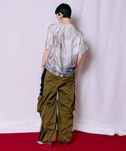 MAISON SPECIAL(メゾンスペシャル)の「Fabric Photo Over T-Shirt/ファブリックフォトオーバーTEE(Tシャツ/カットソー・レディース・オレンジ/グリーン/グレー・FREE)」の19枚目の写真