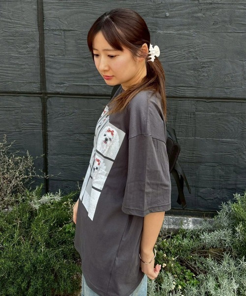 Candy Stripper(キャンディストリッパー)の「SHIH TZU LOW PIXEL Tシャツ(Tシャツ/カットソー・レディース・ピンク/ライトブルー/オフホワイト/チャコール・M/XL/L)」の19枚目の写真