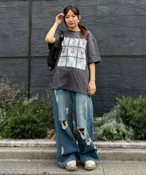 Candy Stripper(キャンディストリッパー)の「SHIH TZU LOW PIXEL Tシャツ(Tシャツ/カットソー・レディース・ピンク/ライトブルー/オフホワイト/チャコール・M/XL/L)」の20枚目の写真