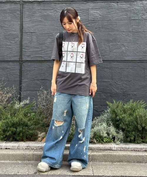 Candy Stripper(キャンディストリッパー)の「SHIH TZU LOW PIXEL Tシャツ(Tシャツ/カットソー・レディース・ピンク/ライトブルー/オフホワイト/チャコール・M/XL/L)」の21枚目の写真