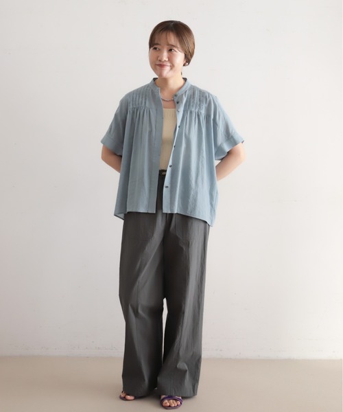 NOMBRE IMPAIR（ノンブルアンペール）の「ウェーブJQコットン　ドルマンギャザーブラウス（シャツ/ブラウス・レディース・サックスブルー/ピンク・FREE）」の3枚目の写真