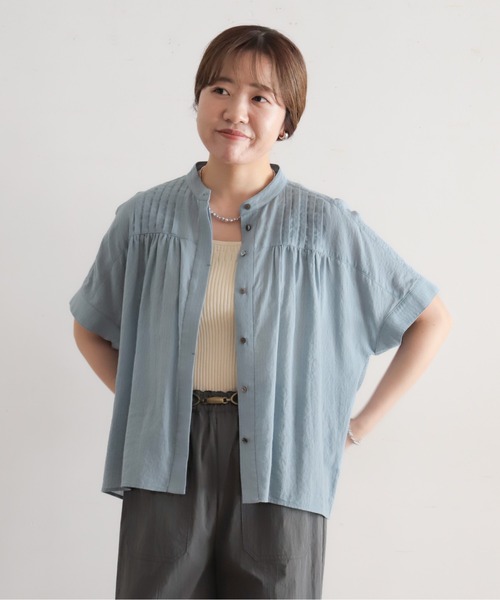 NOMBRE IMPAIR（ノンブルアンペール）の「ウェーブJQコットン　ドルマンギャザーブラウス（シャツ/ブラウス・レディース・サックスブルー/ピンク・FREE）」の8枚目の写真