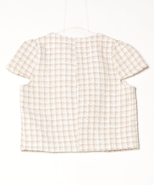 FREE STYLISTS(フリー スタイリスト)の「YUGA_YGMC Korean style tweed cropped jacket(ノーカラージャケット・レディース・オフホワイト/ブルー・FREE)」の3枚目の写真