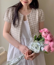 YUGA_YGMC Korean style tweed cropped jacket